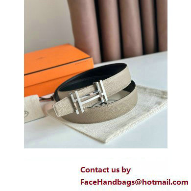 Hermes H au Carre belt buckle  &  Reversible leather strap 32 mm 03 2023